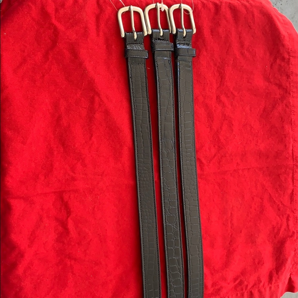 Horse fare black patent belt